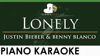 Justin Bieber & benny blanco - Lonely - LOWER Key (Piano Karaoke Instrumental)