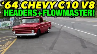 1964 Chevy C10 (350) V8 TRUE DUAL EXHAUST w/ SHORTY HEADERS & FLOWMASTER OUTLAWS!