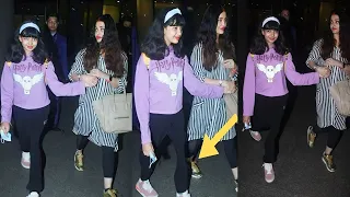 Aaradhya Bachchan walking Abnormally with Aishwarya Rai due to her Leg problem at the Airport