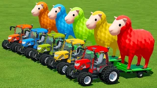 LOAD AND TRANSPORT GIANT SHEEPS WITH RIGITRAC MINI TRACTORS - Farming Simulator 22
