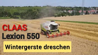 Wintergerste dreschen | Claas Lexion 550 und Claas Dominator 108 SL