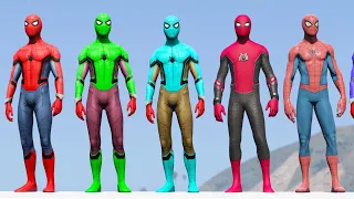GTA 5 Epic Ragdolls | Spiderman Vs Colorful Superhero Jumps/Fails Episode 178