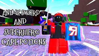 Anime Sword and Superhero Cape Potions in Wacky Wizards