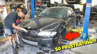 So FRUSTRATING! What The GAP! Rebuilding A Wrecked BMW E46 (Part 5)