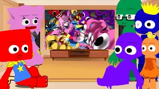 Rainbow Friends w/ Boxy Boo & Kissy React To Rainbow Friends vs Poppy Playtime But It’s Anime P13