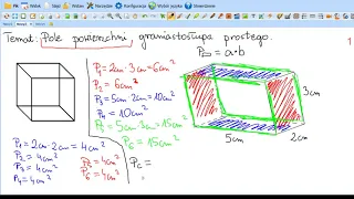 Pole powierzchni całkowitej graniastosłupa prostego - część 1, teoria, klasa 5