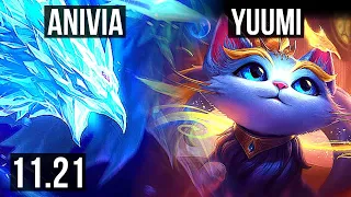 ANIVIA & Jhin vs YUUMI & Samira (SUPPORT) | 7/0/7, Rank 3 Anivia, Godlike | KR Challenger | v11.21