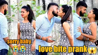 love bite prank😱 prank on girlfriend  (gone extremely wrong)  kissing prank veer samrat