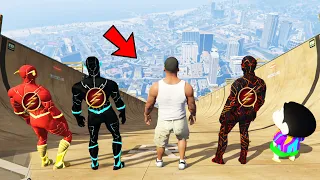 Franklin & Avengers Ultimate Deep Bike Ramp Challenge With All Flash in GTA 5