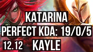 KATARINA vs KAYLE (MID) | 19/0/5, Legendary, Quadra, 1.9M mastery, 900+ games | EUW Master | 12.12