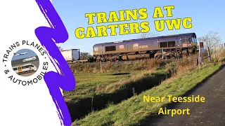 Trains at Carters UWC near Teesside Airport (a railway videos uk series)