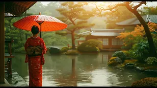 Observe the rain nourish a garden pond - Japanese Cottage Rain (1hr soft piano, rain)