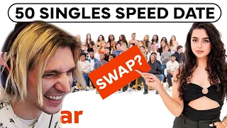 50 singles speed date in front of strangers | xQc Reacts