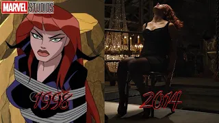 Evolution of Black Widow Tied Up in Movies, Fan Films and Video Games