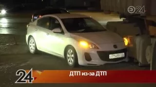 Объезжая место ДТП, грузовик и Mazda попали в аварию