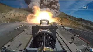 Full-size Space Launch System rocket booster test-fired in Utah