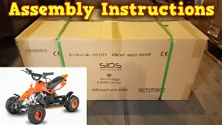 Mini Quad 50cc - Unboxing - Full Assembly - Instructions - Sios from Nitro Motors