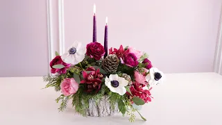 Floral Design: Jewel-Toned Centerpiece