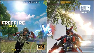 NEW FREE FIRE MAX 4K VS PUBG MOBILE ULTRA FULL GRAPHICS COMPARISON 2021