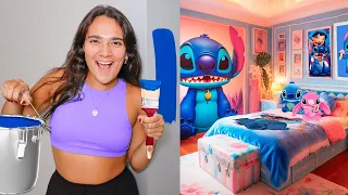 FIZ UMA TRANSFORMAÇÃO E CRIEI UM QUARTO DO STITCH NA MANSÃO!