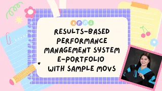 RPMS e-Portfolio with sample MOVs (for Teacher I-III)