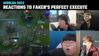 Casters & Streamers' reactions to Faker's perfect execute | T1 vs RNG | Worlds 2022