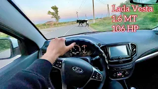 Lada Vesta 1.6 MT 106HP / first person test drive