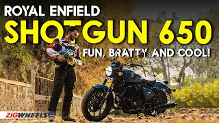 Royal Enfield Shotgun 650 First Ride Review | Fun, exciting and a perfect bobber  | ZigWheels