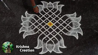 Margazhi madham Special Kolam | Easy sikku kolam with 6x2x2 dot | Melikala muggulu | Kambi kolam