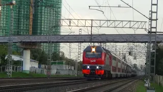 Электровоз ЭП2К-177 с двухэтажным и пассажирским поездом №160/930 Москва - Сортавала - Петрозаводск