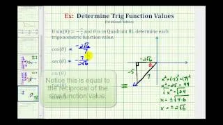 (New Version Available) Find Trig Function Values Given the Sine Value and Quadrant