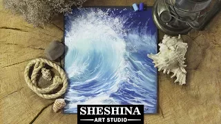 How to draw a sea wave with soft pastels 🎨 REAL TIME
