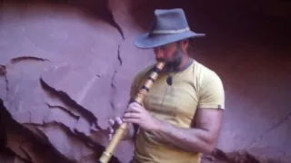 Slot Canyon sessions: "Matt Graham playing bamboo style native flute" in the canyons