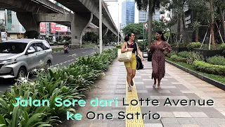 Walking from Lotte Avenue to One Satrio On Weekend | Jalan Dokter Satrio Jakarta Indonesia