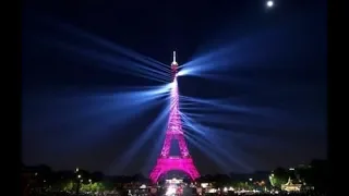 Paris Celebrates Eiffel Tower's 130th Anniversary with Purple Laser Light Show