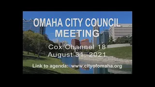 Omaha Nebraska City Council meeting August 31, 2021