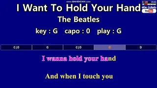 I Want To Hold Your Hand - The Beatles (Karaoke & Easy Guitar Chords)  Key : G