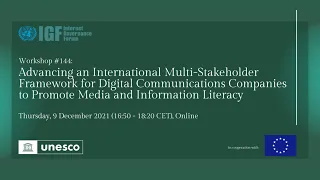 Multistakeholder Framework : Media and Information Literacy in Digital Spaces