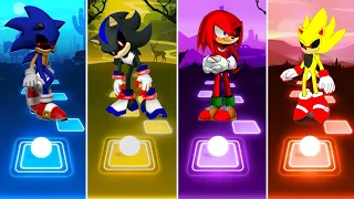 Sonic Exe 🆚 Shadow Exe 🆚 Knuckles Exe 🆚 Super Sonic Exe || Tiles Hop Gameplay 🎯🎶