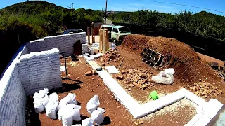 6 months in 6 minutes. full house build. earth bag house in southern Portugal