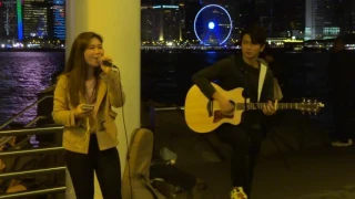 張敬軒~羅賓 (Cover by Yman溫詠雯 x Gum) @TST Pier Busking 2016.11.27