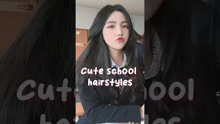 cute school girl hairstyle #aesthetic #cute #korean #glowup #hairstyle #schoolhairstyles #shorts