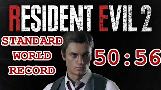 Resident Evil 2 Remake Leon B Standard Speedrun World Record - 50:56 | 60 FPS