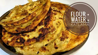 Flour + WATER / KATTAM WITH GREEN ONIONS / Simple kattama recipe / Kattama at home / Kyrgyz dish