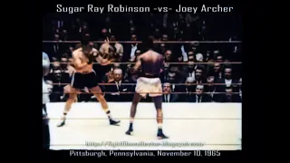 Sugar Ray Robinson vs Joey Archer - Robinson's Last Fight Colorized