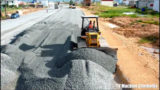 Great Techniques dozer grading gravel building road | Roller soil compactor skills operator