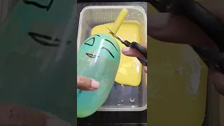 making slime with funny balloons #asmr #satisfyingvideo #asmrslime #slime