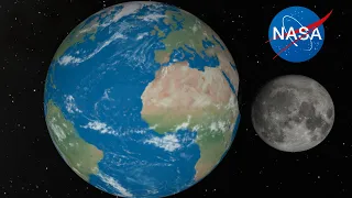 Earth vs Moon collision simulation (raw render)