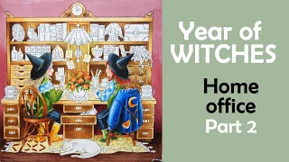 Home office. Part 2 #Coloring in 'Year of witches' with Ohuhu and Polychromos #adultcoloring