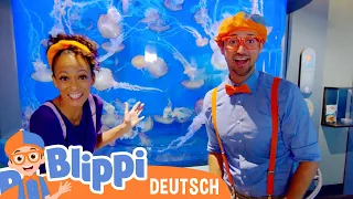 Blippi und Meekah beobachten Fische | Kinderlieder und Cartoons | Blippi | Moonbug Kids Deutsch